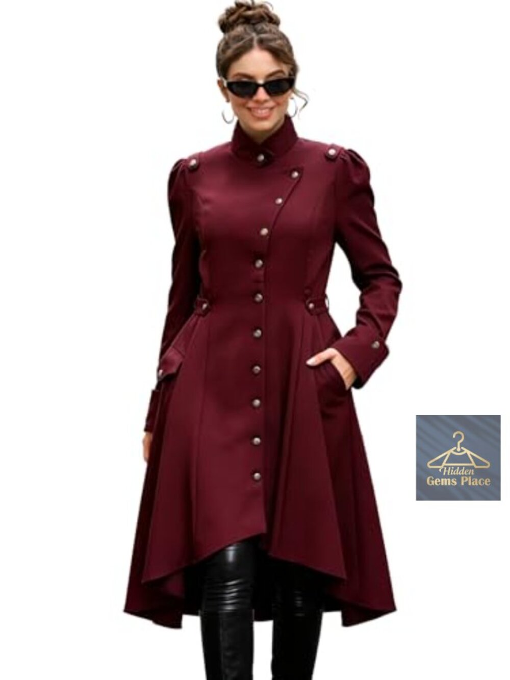 Victorian Swallow Tail Long Trench Coat Gothic Military Style